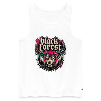 Motif du cerf de la Forêt-Noire - Débardeur bio Premium Homme - blanc - Devant - Michal (187cm)
