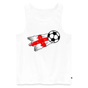 Englische Flagge trifft Fußball - Männer Premium Bio Tank Top - Weiß - Vorne - Michal (187cm)