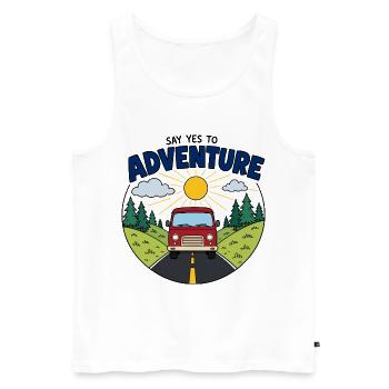 Say Yes to Adventure Van - Men's Premium Organic Tank Top - white - Front - Michal (187cm)