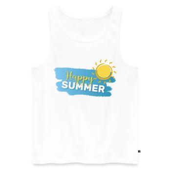 Summer Mode: ON - Men's Premium Organic Tank Top - white - Front - Michal (187cm)