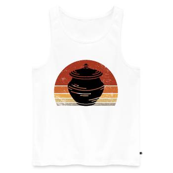 Vintage Retro Artisan Ceramics - Men's Premium Organic Tank Top - white - Front - Michal (187cm)