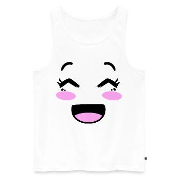 Süßes Gesicht Im Kawaii-Stil - Männer Premium Bio Tank Top - Weiß - Vorne - Michal (187cm)