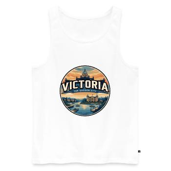 Retro Victoria Inner Harbour Travel Badge - Men's Premium Organic Tank Top - white - Front - Michal (187cm)