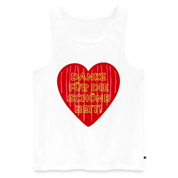 Danke Schöne Zeit - Männer Premium Bio Tank Top - Weiß - Vorne - Michal (187cm)