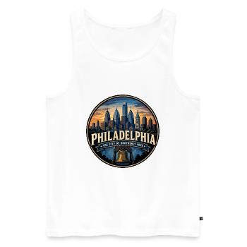Philadelphia City of Brotherly Love Retro Emblem - Men's Premium Organic Tank Top - white - Front - Michal (187cm)