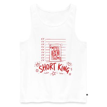 Short King - Men's Premium Organic Tank Top - white - Front - Michal (187cm)