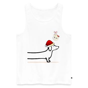 Teckel Chien de Noël - Débardeur bio Premium Homme - blanc - Devant - Michal (187cm)