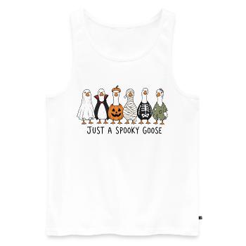 Just a Spooky Goose - Funny Halloween Geese - Men's Premium Organic Tank Top - white - Front - Michal (187cm)