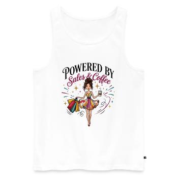 Propulsée par les ventes & Coffee White Woman - Débardeur bio Premium Homme - blanc - Devant - Michal (187cm)