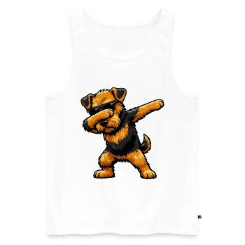 Dab du terrier Airedale - Débardeur bio Premium Homme - blanc - Devant - Michal (187cm)