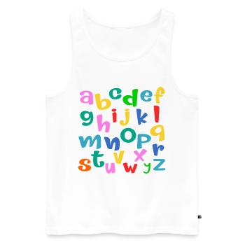School Child ABC Letters - Men's Premium Organic Tank Top - white - Front - Michal (187cm)