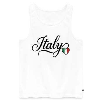 Italy Love Script Heart - Men's Premium Organic Tank Top - white - Front - Michal (187cm)