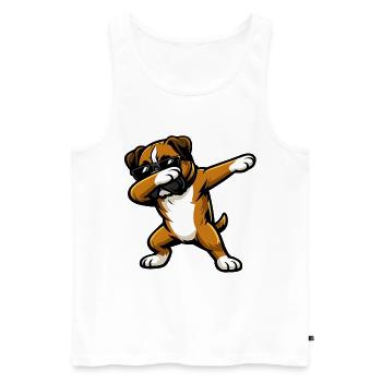 Boxer en mode comic - Débardeur bio Premium Homme - blanc - Devant - Michal (187cm)