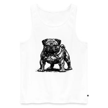 Carlin musclé au mauvais œil - Débardeur bio Premium Homme - blanc - Devant - Michal (187cm)