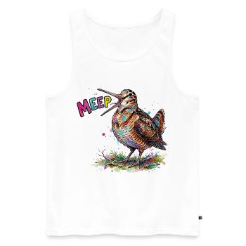 Dessin de bandes dessinées Woodcock Meep Bird Bird coloré - Débardeur bio Premium Homme - blanc - Devant - Michal (187cm)