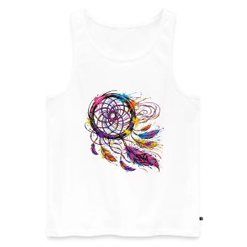Symbole & Religion - Attrape Rêves Graffiti - Débardeur bio Premium Homme - blanc - Devant - Michal (187cm)