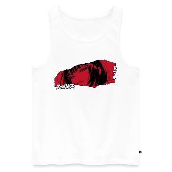 Rebellisches Anime Mädchen und Schriftzeichen - Männer Premium Bio Tank Top - Weiß - Vorne - Michal (187cm)