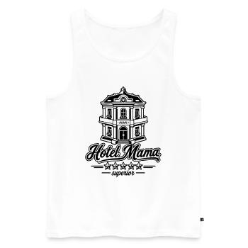 Logo de l’Hôtel Mama Superior - Débardeur bio Premium Homme - blanc - Devant - Michal (187cm)