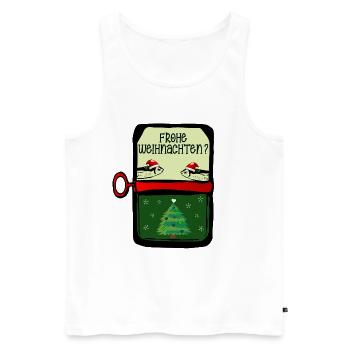 Frohe Weihnachten Fische - Männer Premium Bio Tank Top - Weiß - Vorne - Michal (187cm)