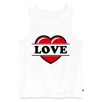 Cœur / Cœur / Amour (Noir 2C) - Débardeur bio Premium Homme - blanc - Devant - Michal (187cm)