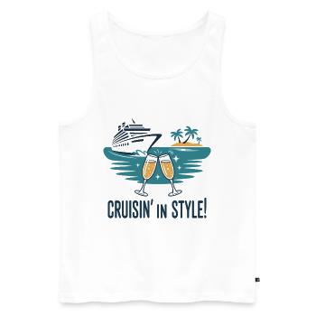 Cruisin’ in Style – Luxury Cruise Holiday - Men's Premium Organic Tank Top - white - Front - Michal (187cm)