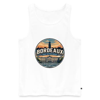 Emblème rétro Bordeaux Place de la Bourse - Débardeur bio Premium Homme - blanc - Devant - Michal (187cm)