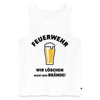 Feuerwehr – Wir Löschen Nicht Nur Brände! POS - Männer Premium Bio Tank Top - Weiß - Vorne - Michal (187cm)