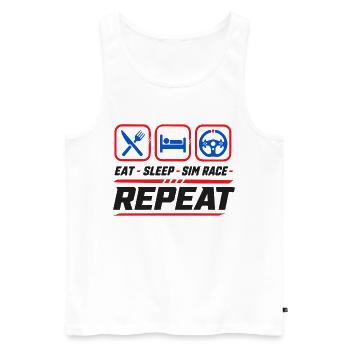 Eat sleep sim race repeat for sim racing fans - Men's Premium Organic Tank Top - white - Front - Michal (187cm)