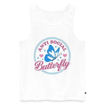 Anti Social Butterfly - Männer Premium Bio Tank Top - Weiß - Vorne - Michal (187cm)