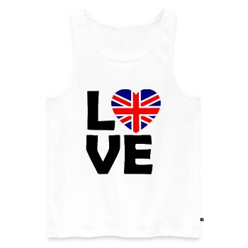 UK Flaggenherz - Männer Premium Bio Tank Top - Weiß - Vorne - Michal (187cm)