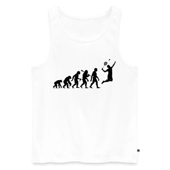 Badminton Evolution Badmintonspieler Smash - Männer Premium Bio Tank Top - Weiß - Vorne - Michal (187cm)