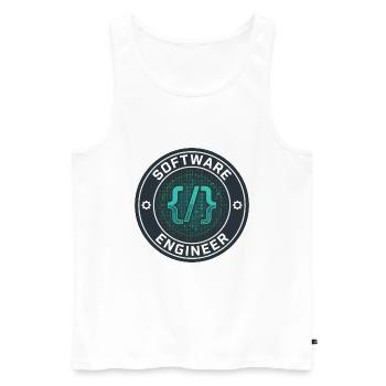 Software Engineer Binärcode-Badge-Geschenk - Männer Premium Bio Tank Top - Weiß - Vorne - Michal (187cm)
