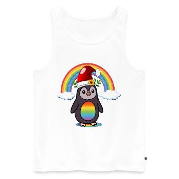 Weihnachts-Weihnachts-Pinguin - Männer Premium Bio Tank Top - Weiß - Vorne - Michal (187cm)