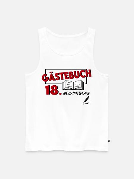 Gästeliste Gästebuch 18. Geburtstag Party Geschenk - Männer Premium Bio Tank Top - Weiß