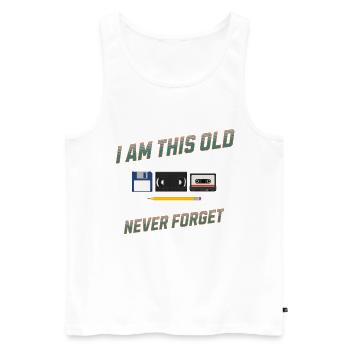 I'm This Old Never Forget Retro Design - Männer Premium Bio Tank Top - Weiß - Vorne - Michal (187cm)