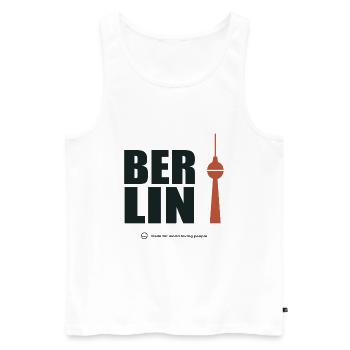 Berlin Turmtypografie - Männer Premium Bio Tank Top - Weiß - Vorne - Michal (187cm)