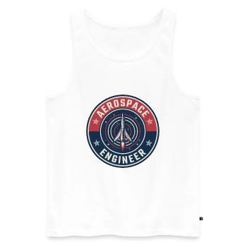 Vintage Aerospace Engineer Raketen-Orbitabzeichen oben - Männer Premium Bio Tank Top - Weiß - Vorne - Michal (187cm)