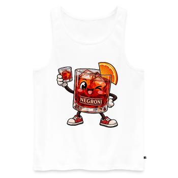 Negroni Kawaii Style – Süßer Cocktailspaß - Männer Premium Bio Tank Top - Weiß - Vorne - Michal (187cm)