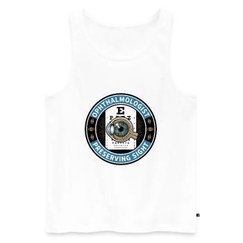 Augenarzt Snellen Akten-Abzeichen-Geschenk - Männer Premium Bio Tank Top - Weiß - Vorne - Michal (187cm)