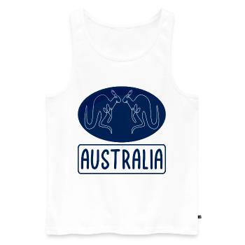 Australia Kangaroo - Männer Premium Bio Tank Top - Weiß - Vorne - Michal (187cm)