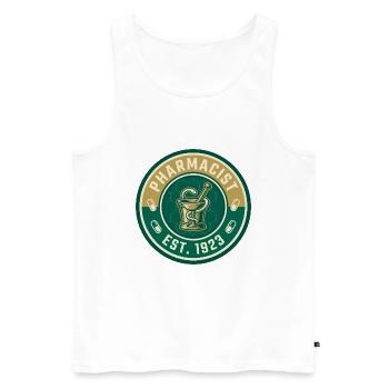 Vintage Apotheker-Mörser-Stößel Hygieia-Abzeichen - Männer Premium Bio Tank Top - Weiß - Vorne - Michal (187cm)