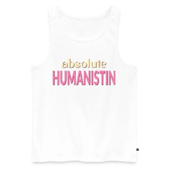 Humanismus Menschlichkeit - Männer Premium Bio Tank Top - Weiß - Vorne - Michal (187cm)