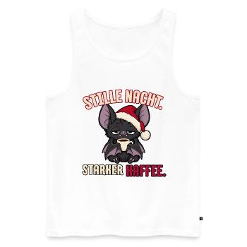 Stille Nacht starker Kaffee - Männer Premium Bio Tank Top - Weiß - Vorne - Michal (187cm)