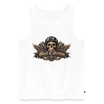 Skull biker biker wings Skull Collection - Männer Premium Bio Tank Top - Weiß - Vorne - Michal (187cm)
