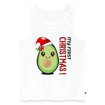 Mein erstes Weihnachten, Avocado Baby - Männer Premium Bio Tank Top - Weiß - Vorne - Michal (187cm)