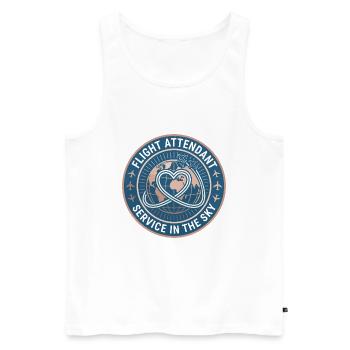 Flugbegleiterin Jet Trail Herzabzeichen Geschenk - Männer Premium Bio Tank Top - Weiß - Vorne - Michal (187cm)