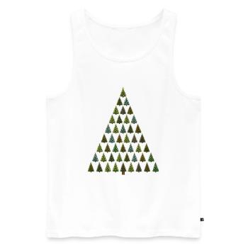 Weihnachtsbaum - Männer Premium Bio Tank Top - Weiß - Vorne - Michal (187cm)