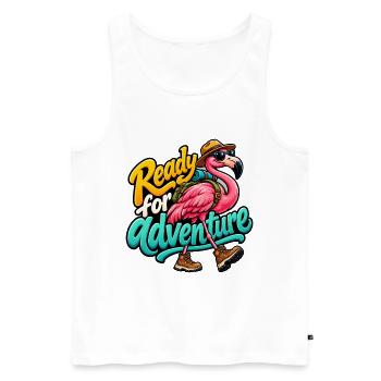 Flamingo - Männer Premium Bio Tank Top - Weiß - Vorne - Michal (187cm)