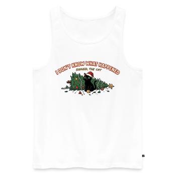 Weihnachtskatze Baum umgeworfen Lustiger Spruch - Männer Premium Bio Tank Top - Weiß - Vorne - Michal (187cm)