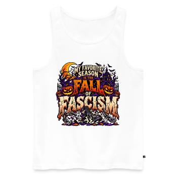 Unheimlicher Fall des Faschismus - Männer Premium Bio Tank Top - Weiß - Vorne - Michal (187cm)